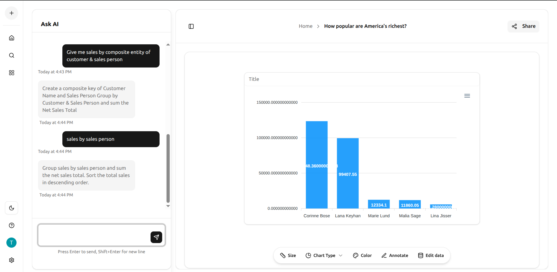 Visualization preview
